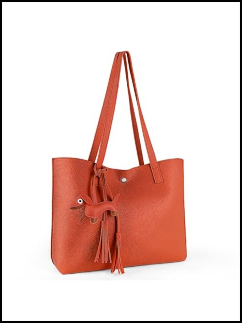 Faux Leather Tote Shoulder Bag Large Capacity Tassel Handbag